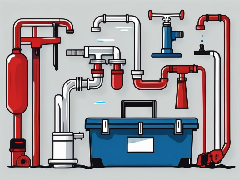 Various plumbing tools like a wrench